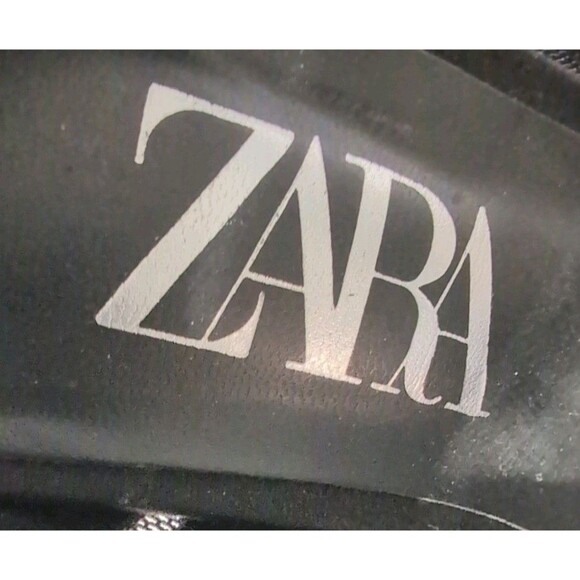Zara Black Mesh Women's Stiletto Heels Size 8.5 With Zippers - Picture 10 of 11